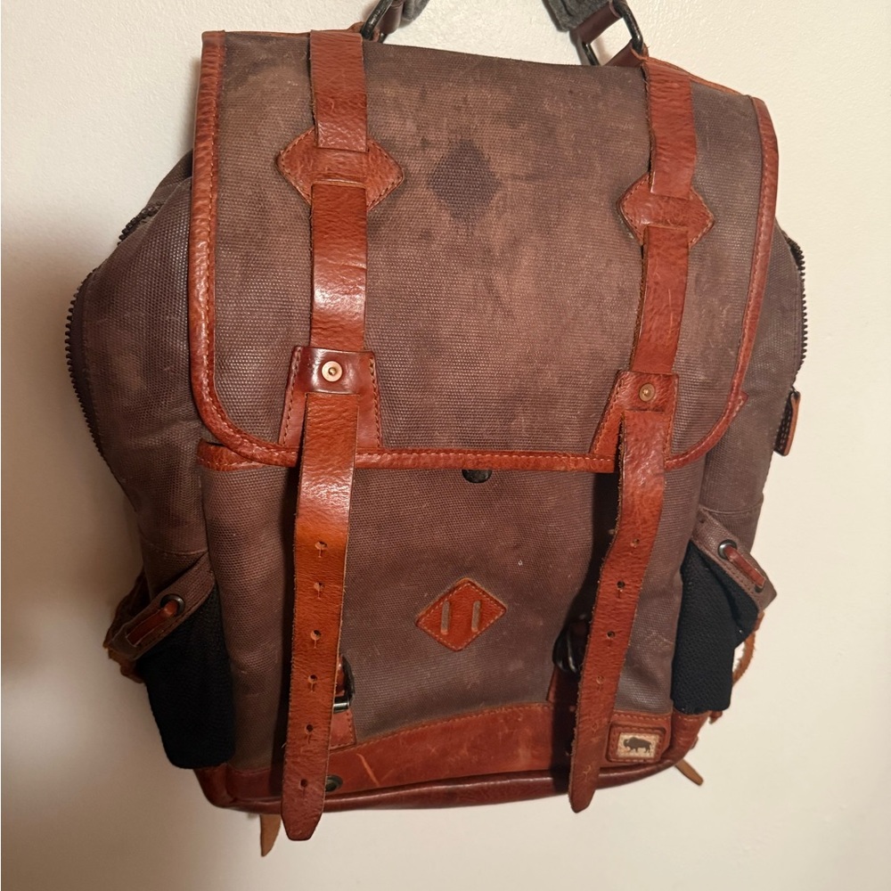 Buffalo Jackson Leather & Waxed Canvas Men's Backpack